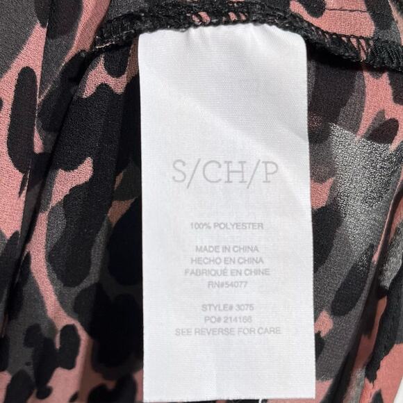 Cabi Womens 9 To 5 Blouse In Animal Print Bow Tie Neck 3075 Size Small - Picture 5 of 10